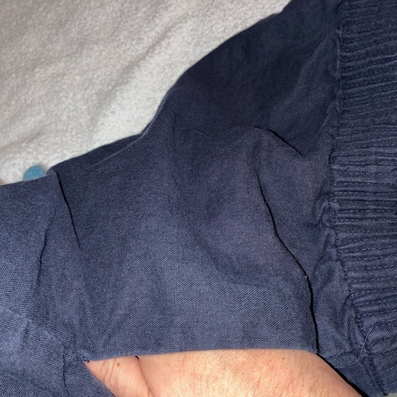 J. Crew Factory Womans size 8 Linen Blend Mini Pull-on Skirt Navy Lined Pockets - Picture 7 of 7